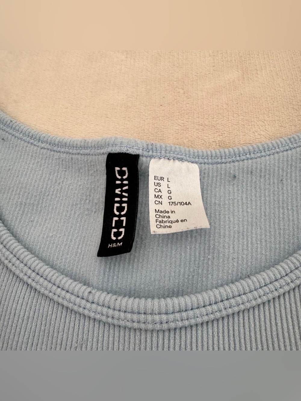 H&M Light Blue Ribbed Crop Tank - Picture 2 of 4